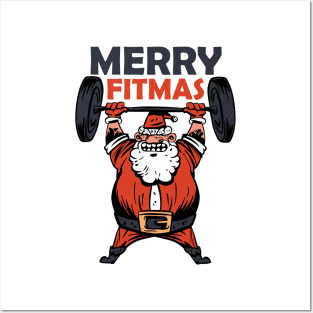 Merry Fitmas Funny Christmas Workout design Posters and Art